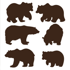 Minimalistic Bear Silhouette Set. © tajimpranto