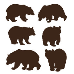 Minimalistic Bear Silhouette Set. © tajimpranto