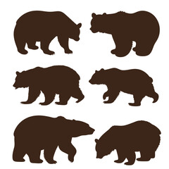 Minimalistic Bear Silhouette Set.
