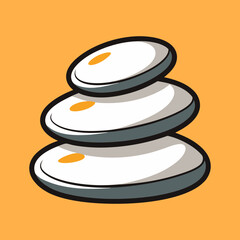 Zen stone stack with orange awareness vector illustration, Self love theme background used for meditation and relaxation