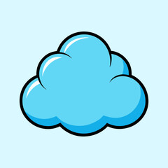 A simple cartoon cloud with a awareness vector illustration, Self love theme thick outline against a light background