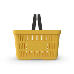Supermarket basket red 3d render realistic