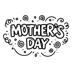 Eye-catching, hand-drawn Mother's Day typography with whimsical design elements. Perfect for greeting cards, social media, or advertising.