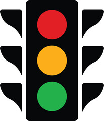 Traffic Light Icon Vector design with Red, Yellow, Green Signal Illustration
