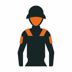 Soldier warrior vector silhouette illustration isolated on white background