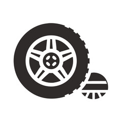 Fototapeta premium Car Tire Icon Representing Vehicle Wheel and Automotive Performance
