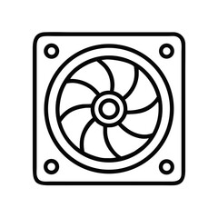 CPU Cooler Fan Icon Representing Heat Management and System Cooling