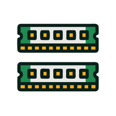 Dual RAM Memory Modules Icon Representing High-Performance Memory and System Upgrade