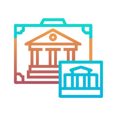 Obraz premium Historical Architecture Exhibit Icon Representing Cultural Heritage and Design