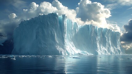 Massive Frozen Glacier Reflects In Pristine Tranquil Waters Photo