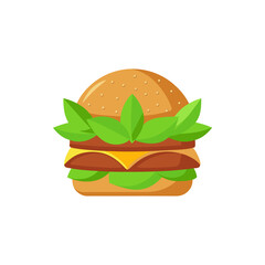 Eco-Friendly Plant-Based Burger Concept Design on Transparent Background  