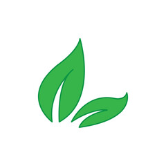 green leaf icon vector design on white background, EPS10
