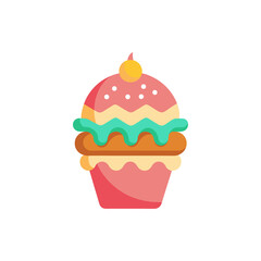 Ice Cream Burger Fusion Creative Concept on Transparent Background  