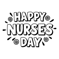 Fototapeta premium Bold, stylized graphic for Happy Nurses Day, perfect for social media posts, print, or digital marketing materials. Comic-book style design suitable for professional and celebratory use.