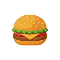 Realistic Burger Stock Art on Transparent Background  