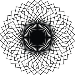 Obraz premium Futuristic 3D vector illustration of a black and white abstract tunnel pattern design with light