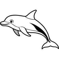 vector silhouette of a dolphin