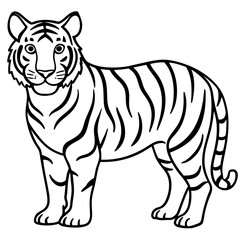 vector illustration of cartoon tiger