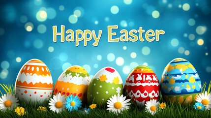 Colorful Easter Eggs in Grass (1)