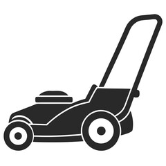 Lawn Mower icon vector silhouette illustration isolated on white background