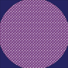 Abstract vector design featuring a round purple sphere with a textured circle pattern
