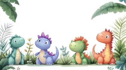 Cute dinosaurs in a lush jungle (18)