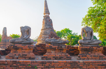 Ancient buddha statue at ayutthaya province, Thailand.