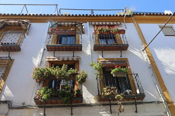 Bâtiment typique, vue de l'extérieur, ville de Cordoba, région d'Andalousie, Espagne