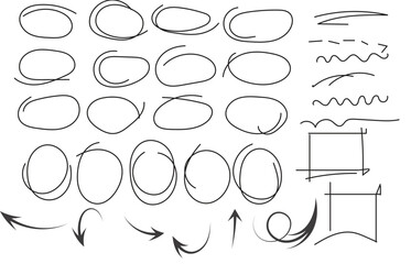 A set of hand drawn vector speech bubbles