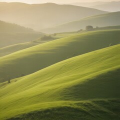 Obraz premium green field and hills, landscape with green field, landscape with green field and hills