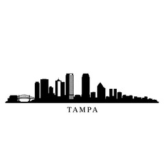 Fototapeta premium Tampa Skyline Silhouette.