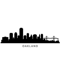 Fototapeta premium Oakland Skyline Silhouette with California, and Cityscape.