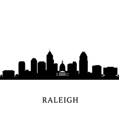 Fototapeta premium Raleigh NC Skyline Silhouette Vector.