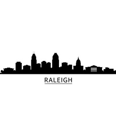 Naklejka premium Raleigh Skyline Silhouette.