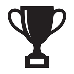 Sports realistic cup trophy winner Set of premium silhouettes black shape white Background.