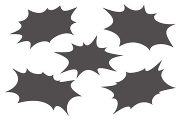 Comic speech bubble. Vector cartoon manga frame with bomb explosion effect. Boom clouds silhouette for text on white background. Surprise box for sale banner