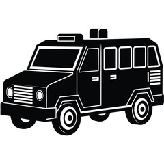 isolated police armored truck on white background
