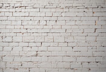 Obraz premium Cracked white brick wall, uneven surface, chipped paint, building, overlay