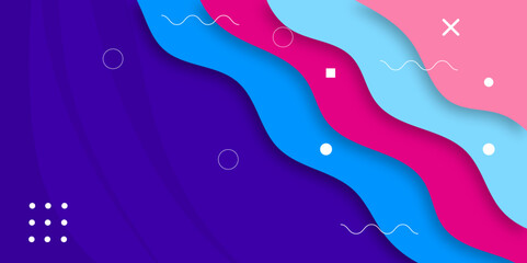 Abstract Colorful Gradient Background With Color Geometric Figures.