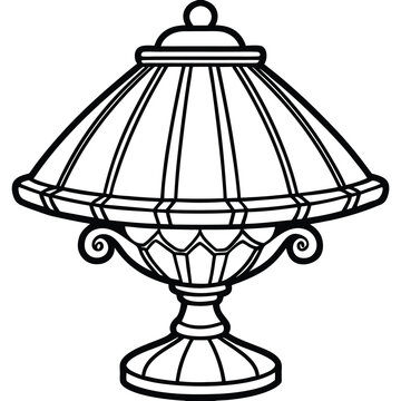 recommend clip art: Elegant Table Lamp Outline