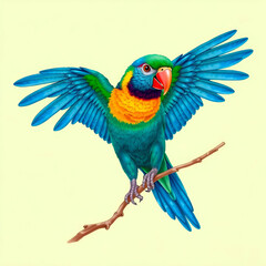 Fototapeta premium Flux Schnell A colorful and detailed illustration of Psittacu