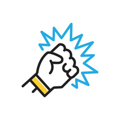 Multi color  icon for violence