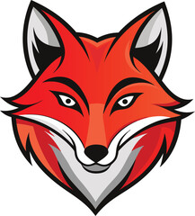 Obraz premium Fox Face Logo Vector – Bold Red Wild Animal Mascot Design