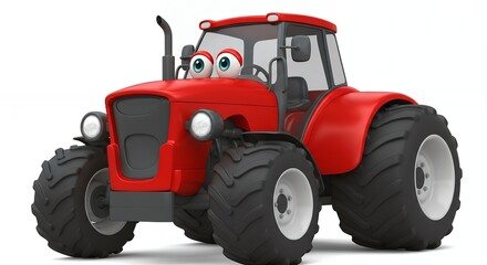 Obraz premium Cartoon tractor illustration for childrens educational resource