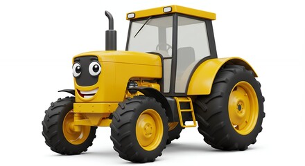 Obraz premium Cartoon tractor illustration for farming or kids educational materials