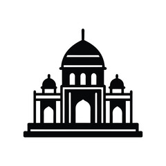 taj mahal silhouette vector