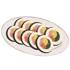 korean rice roll called kimbap