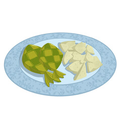 a plate of ketupat