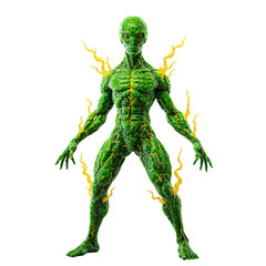 Obraz premium Powerful Alien Creature with Electric Energy Emanating from Body