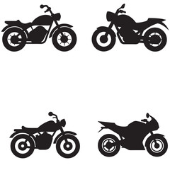 Obraz premium set of motorcycle silhouettes